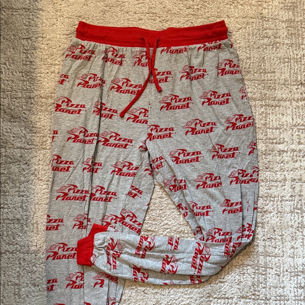 Disney Pizza Planet Red and Gray Lounge Pants